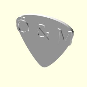 Aldım Geldi Ö ve M Harfi İsme Özel Tasarım Organik Plastik 3D Baskı Gitar Pena