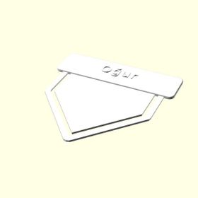Aldım Geldi Oğur İsme Özel Tasarım Organik Plastik Beyaz Renk 3D Baskı Kitap Ayracı
