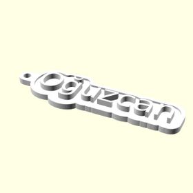 Aldım Geldi Oğuzcan Kişiye Özel Üretim Organik Plastik Beyaz Renk 3D Baskı Anahtarlık Tutucu