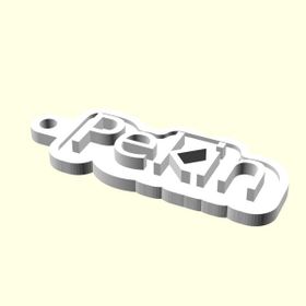 Aldım Geldi Pekin Kişiye Özel Üretim Organik Plastik Beyaz Renk 3D Baskı Anahtarlık Tutucu