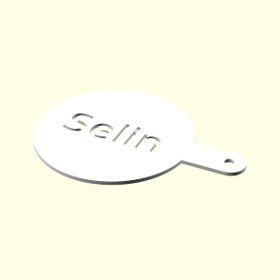 Aldım Geldi Selin İsme Özel Tasarım Kahve Köpük Tasarımı İçin Organik Plastik 3D Baskı Şablon