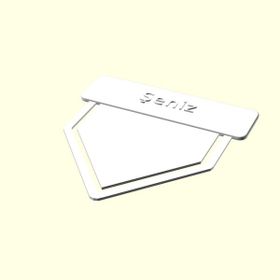 Aldım Geldi Şeniz İsme Özel Tasarım Organik Plastik Beyaz Renk 3D Baskı Kitap Ayracı