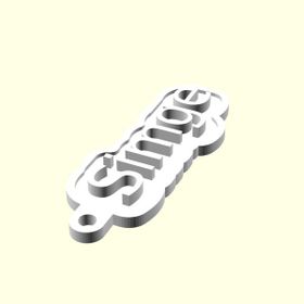 Aldım Geldi Simge Kişiye Özel Üretim Organik Plastik Beyaz Renk 3D Baskı Anahtarlık Tutucu