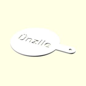 Aldım Geldi Ünzile İsme Özel Tasarım Organik Plastik Kahve Köpük Tasarımı İçin 3D Baskı Şablon