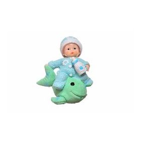 AldımGeldi Hediyelik Sevimli Bebek Balık Biblo Polyester Süs Eşyası