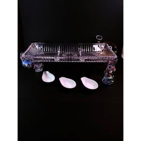 Alegre Glass 39x15x4 cm Kafes Desenli Sunum Tabak