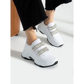 Alemdar Shoes Bonita Beyaz Cırtı Taş Detay Kadın Sneakers