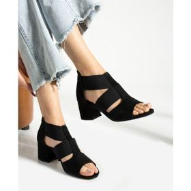 Alemdar Shoes Fancy Siyah Süet Topuklu Kadın Ayakkabı