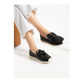 Alemdar Shoes Granada Siyah Delikli Kadın Loafer
