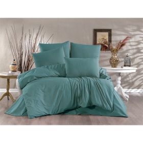 Alena Home Gold Serisi Düz Yeşil 180x200 cm Çift Kişilik Lastikli Çarşaflı Nevresim Takımı
