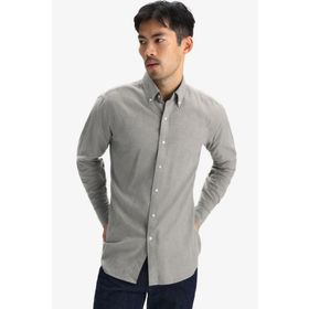 Alenmeza Erkek Gri Kışlık Melanj Oduncu Cepsiz Modern Fit Gömlek