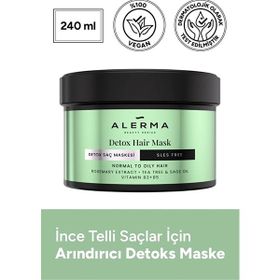 Alerma 2x240 ml İnce Telli ve Yağlı Saçlar İçin Detox Saç Maskesi