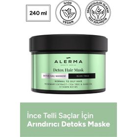 Alerma 4x240 ml İnce Telli ve Yağlı Saçlar İçin Detox Saç Maskesi