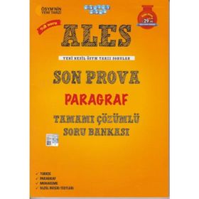 Ales Son Prova Paragraf Tamamı Çözümlü Soru Bankası Akıllı Adam Yayınları
