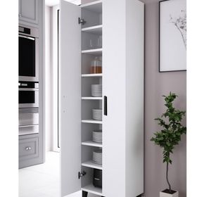 Alesta Life 2 Kapaklı 8 Raflı Beyaz Çok Amaçlı Dolap