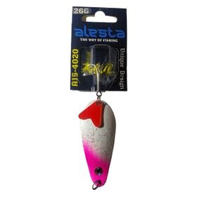 Alesta Raul 4020-PH1 26 gr Pembe Kafa Beyaz Simli Turna Metal Kaşık Sahte Yem