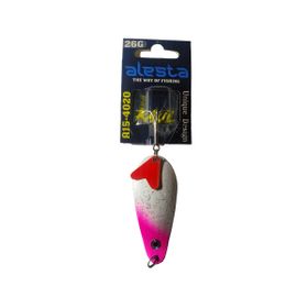 Alesta Raul 4020-PH1 26 gr Pembe Kafa Beyaz Simli Turna Metal Kaşık Sahte Yem