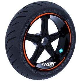 Alev Turuncusu 4 Parçalı Keskin Jant Şeridi Sticker Çınar Extreme