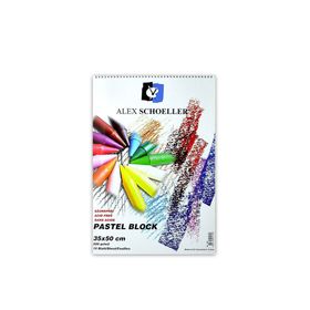 Alex 35x50 cm 220 gr 15 Yaprak Siyah Schoeller Pastel Fon Blok Spiralli Resim Defteri