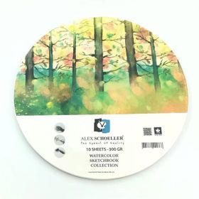 Alex Schoeller 300 gr 20x20 cm 10 Yaprak Yuvarlak Suluboya Blok