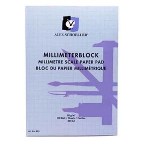 Alex Schoeller A4 20 Yaprak 80 gr Mavi Millimeter Blok