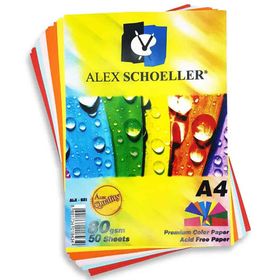 Alex Schoeller A4 80 gr 50'li Karışık Renkli Fotokopi Kağıdı
