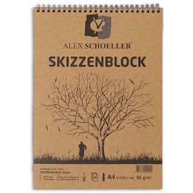 Alex Schoeller A4 90 gr Kraft Dik Spiralli Eskiz Defteri