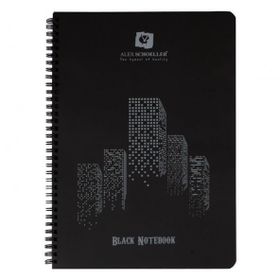 Alex Schoeller A4 Black Notebook 120 gr 60 Yaprak Siyah Spiralli Defter