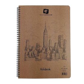 Alex Schoeller A4 Spiralli Sert Kapak 80 Yaprak Kareli Kraft Defter