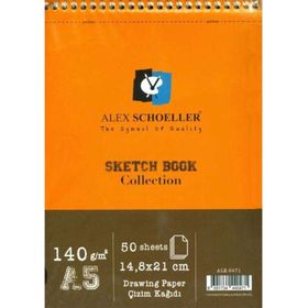 Alex Schoeller A5 140 gr 50 Yaprak Üstten Spiralli Eskiz Defteri