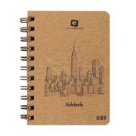 Alex Schoeller A5 Spiralli Sert Kapak 80 Yaprak Kraft Kareli Defter