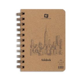 Alex Schoeller A6 Spiralli Sert Kapak 80 Yaprak Kareli Kraft Defter