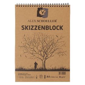 Alex Schoeller ALX-1022 A4 Kraft Spiralli 60'lı Bloknot