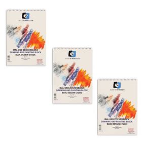 Alex Schoeller ALX-107 3'lü 25x35 cm 165 gr 15 Yaprak Spiralli Resim Defteri