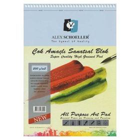 Alex Schoeller ALX-3893 A5 200 gr 20 Yaprak Spiralli Çok Amaçlı Sanatsal Blok