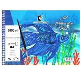 Alex Schoeller ALX-3913 300 Gr. 12 Yp. A3 Spiralli Sulu Boya Defteri