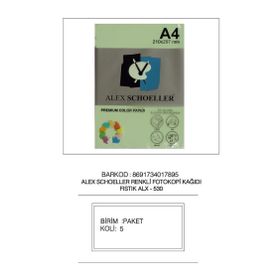 Alex Schoeller ALX-530 A4 Fıstık Renkli Fotokopi Kağıdı