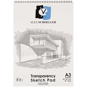 Alex Schoeller ALX-822 A3 50/55 gr 30 Yaprak Transparan Spiralli Eskiz Blok