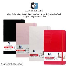 Alex Schoeller Art Collection Sert Kapak 140 gr 80 Yaprak 13x21 cm Çizim Defteri