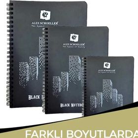 Alex Schoeller Black Notebook Siyah 120 gr 60 Yaprak Spiralli Defter