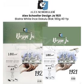 Alex Schoeller Design Ja 1921 Ekstra White İnce Dokulu 180 gr 40 Yaprak Blok Resim Defteri