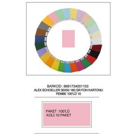 Alex Schoeller Kolej 35X50 160 Gr 10 Pembe Fon Kartonu