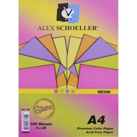 Alex Schoeller Neon Renkler A4 100'lü Karışık Fon Kartonu