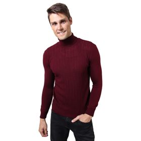 Alexandergardi E20-18820 Bordo Balıkçı Yaka Saç Örgü Kazak