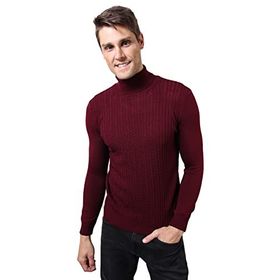 Alexandergardi E20-18820 Bordo Balıkçı Yaka Saç Örgü Kazak