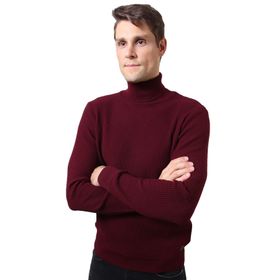 ALEXANDERGARDI E20-18828 Bordo Balıkçı Yaka Triko Erkek Kazak