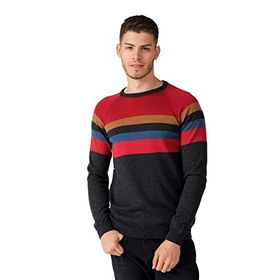 Alexandergardi E20-5105 Bisiklet Yaka Çizgili Antrasit Kazak