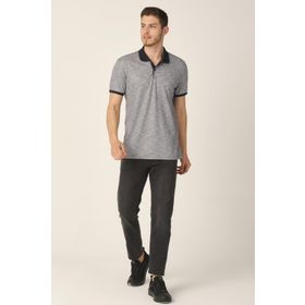 ALEXANDERGARDI E21-8101 Lacivert Jakarlı Polo Yaka Erkek T-Shirt