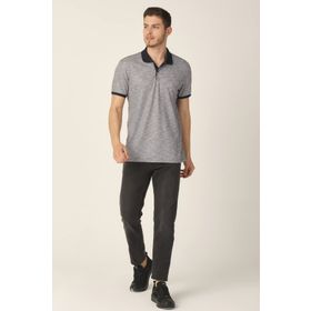 ALEXANDERGARDI E21-8101 Lacivert Jakarlı Polo Yaka Erkek T-Shirt