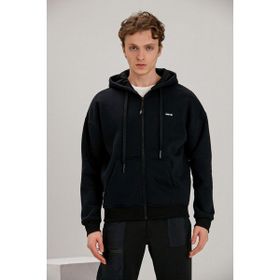 ALEXANDERGARDI Fermuarlı Siyah Kapüşonlu Sweatshirt